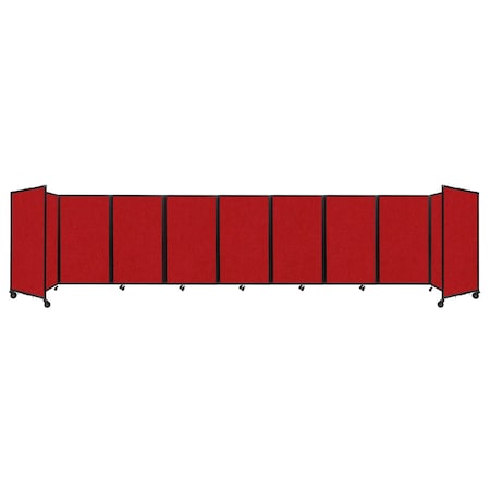 Versare Room Divider 360 Folding Portable Partition 25' x 5' Red Fabric 1160927